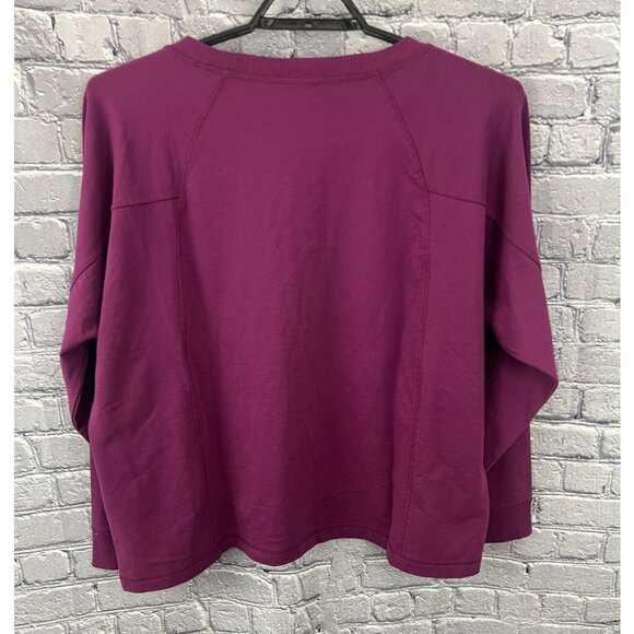 J. Jill FIT French Terry Pullover Top Burgundy Plum Womens Size 2X NWT - Picture 2 of 7